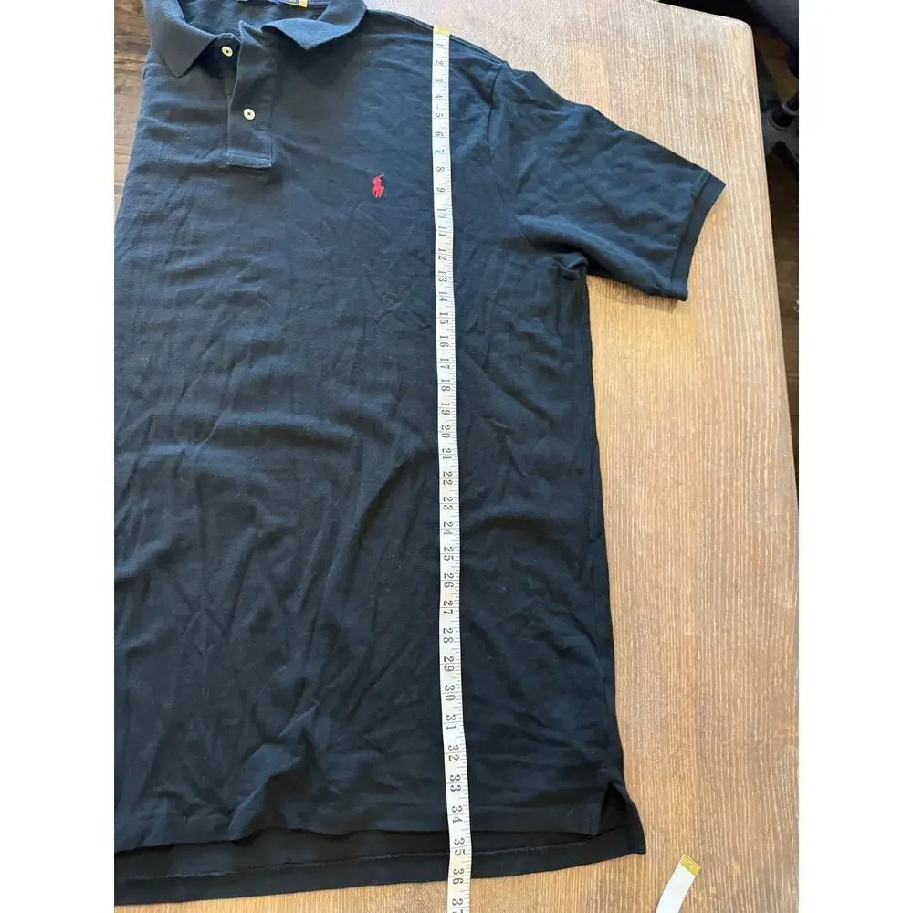 POLO RALPH LAUREN Black Polo Shirt Top Men 4XL XXXXL Preppy Casual